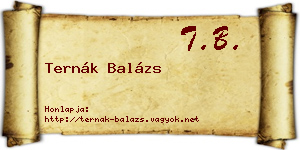 Ternák Balázs névjegykártya